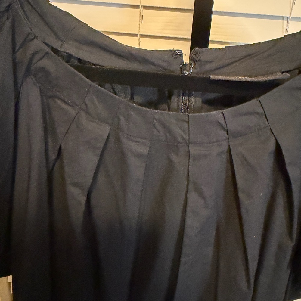 New Without Tag- LB Plus Size- Black Pleated Crew-Neck Midi Dress- Size 24W - Picture 4 of 17